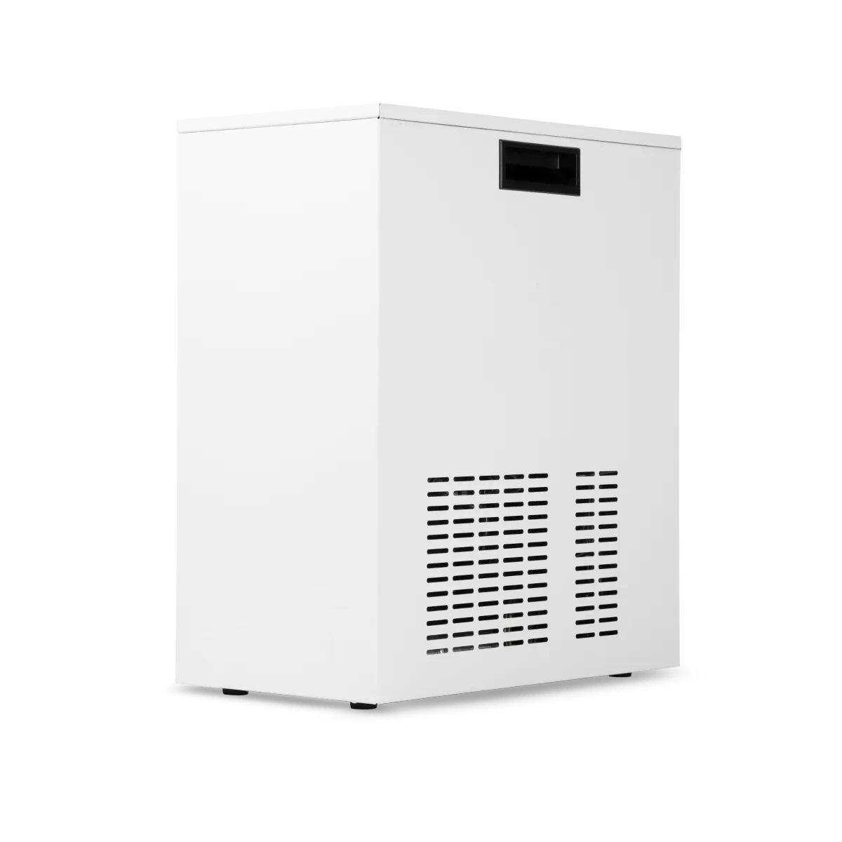 FlowCare TOWER 30 — biała obudowa modułu podblatowego, ujęcie pod kątem