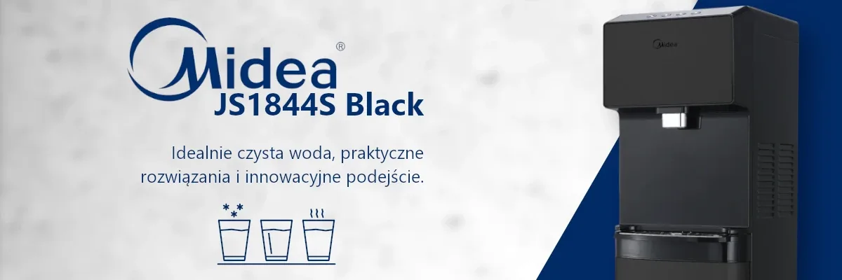 Baner Midea JS1844S Black — czarny dystrybutor wolnostojący